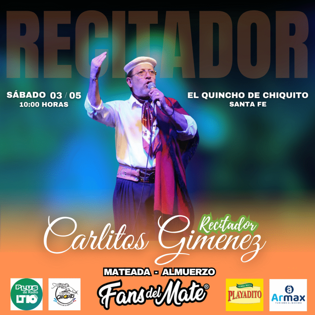 Encuentro Sociocultural Musical FansdelMate en Santa Fe 7 Carlitos Gimenez recitador post IG